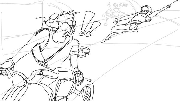 Shot Composition a shot composition assignment, its a scene of a thief being chased by Gwen from the spiderman series.